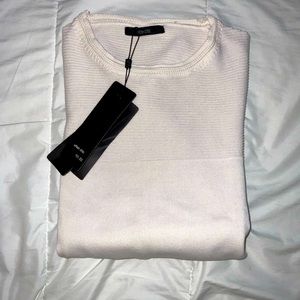 Yes-Zee men's beige sweater, cotton, made in Italy.